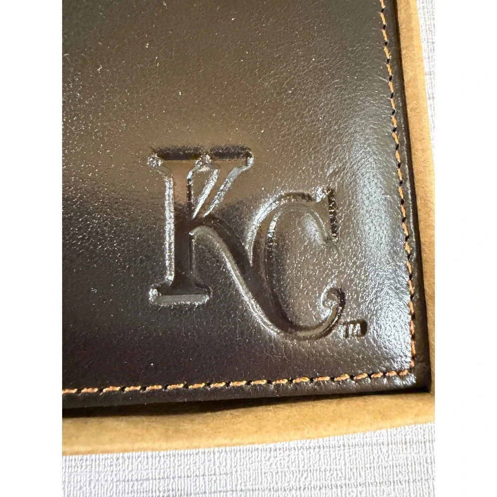 Kansas City Royals Sparo Mens Brown Leather RFID Bifold Wallet MLB KC Logo